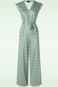 Flash Sale Smashed Lemon Adeline Jumpsuit In Legergroen En Gebroken Wit