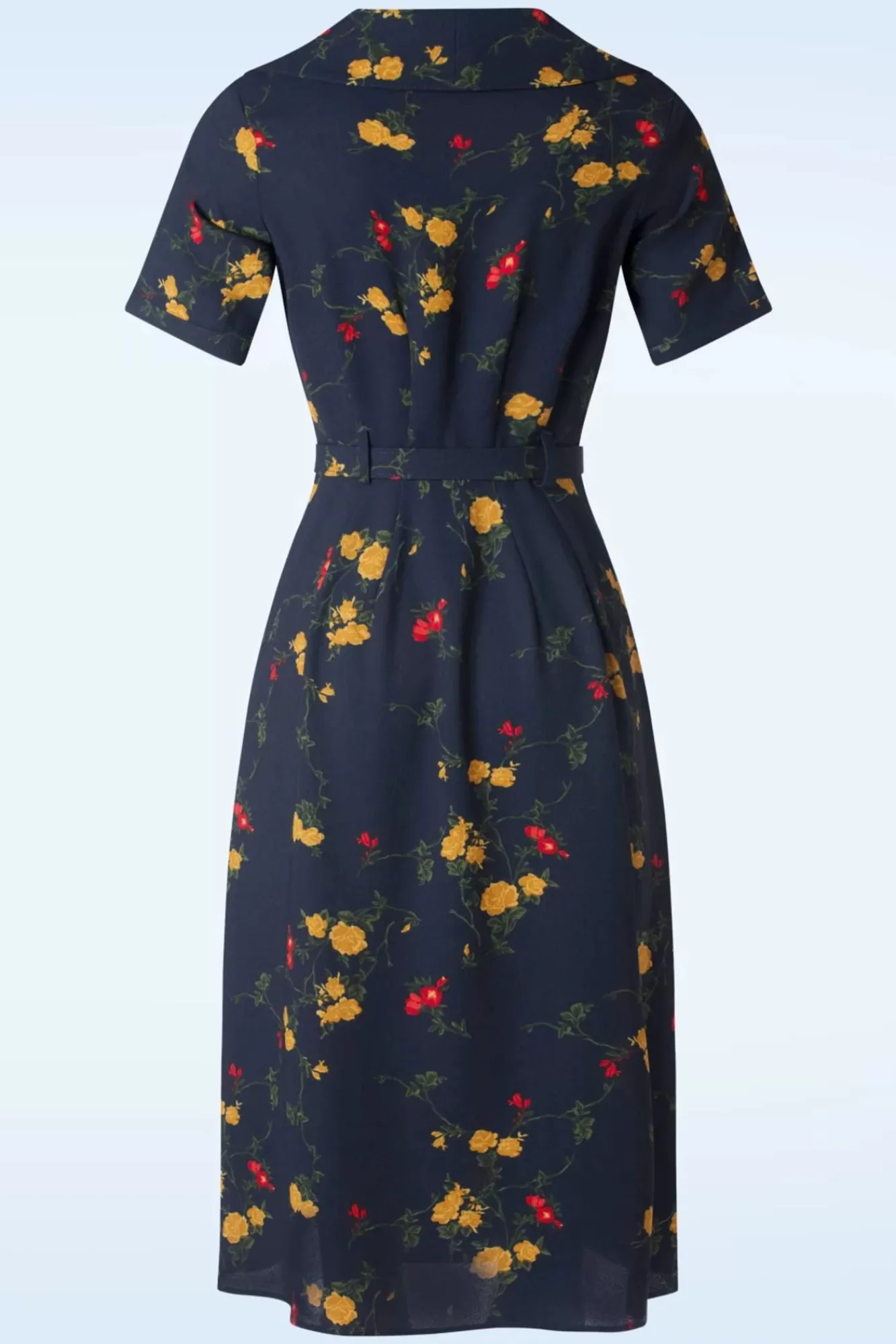 Online Collectif Clothing Alberta Bloom Floral Jurk In Marineblauw