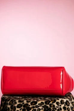 Clearance Banned Retro Amerikaanse Vintage Patenttas In Rood