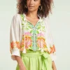 Hot Smashed Lemon Anika Floral Top In Wit