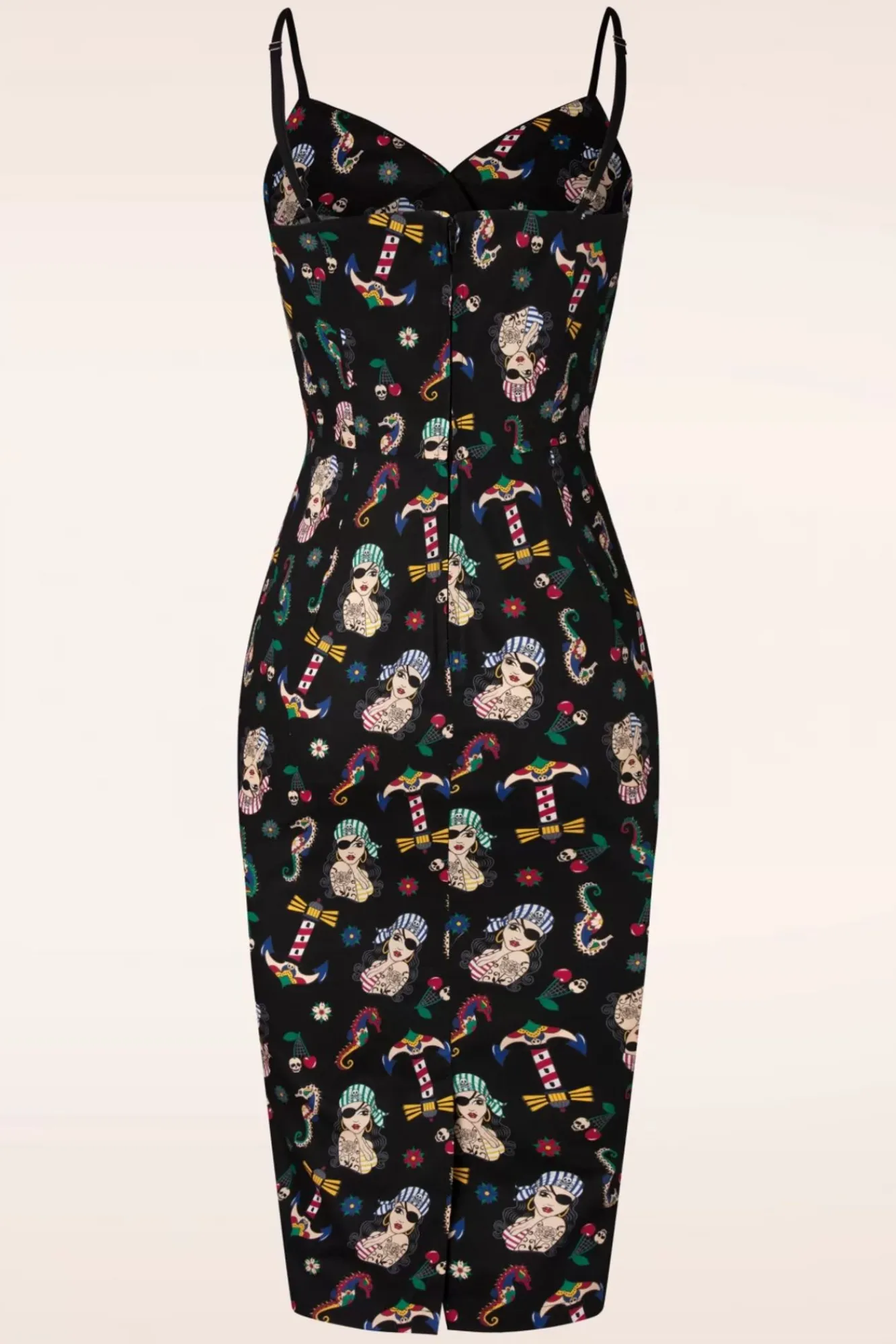 Clearance Banned Retro Anker Pin-Up Penciljurk In Zwart
