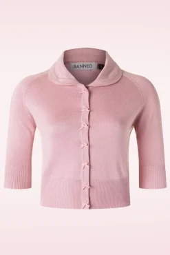Cheap Banned Retro April Cardigan Met Korte Mouwen In Blush