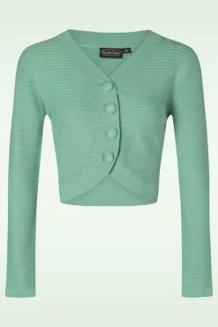 Clearance Vixen Ariane Getextureerd Gebreid Cropped Vest In Mintgroen