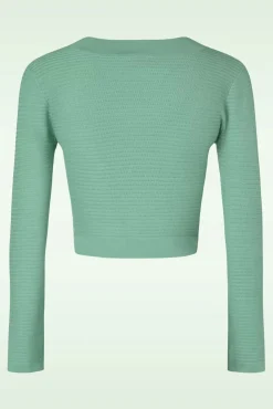 Clearance Vixen Ariane Getextureerd Gebreid Cropped Vest In Mintgroen