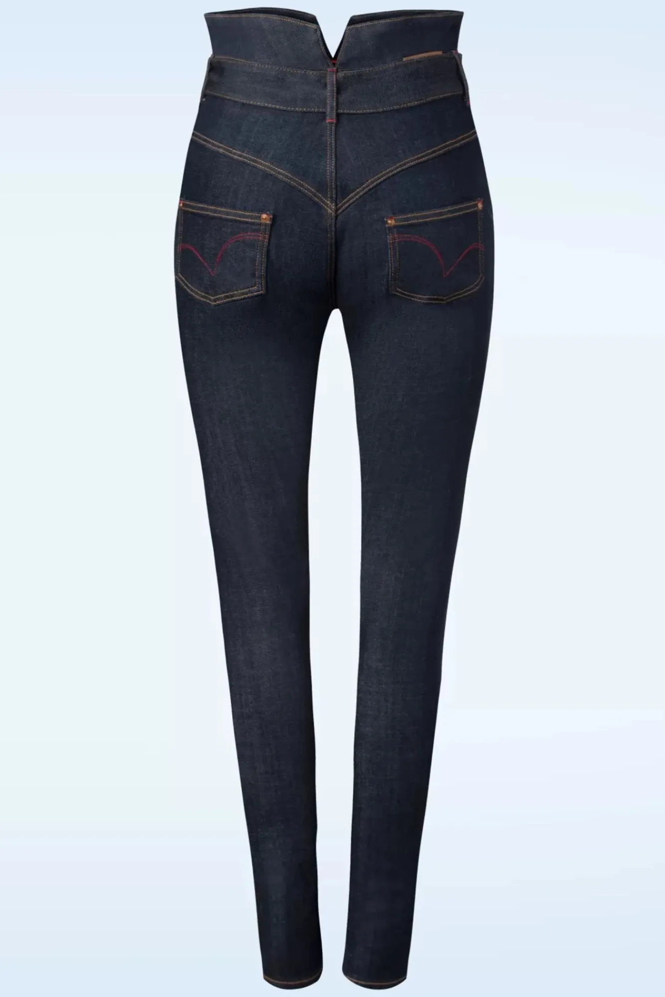 Fashion Rock-a-Booty Babe Skinny Jeans Met Hoge Taille In Donkerblauw