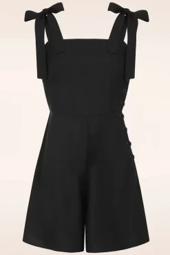 Hot Collectif Clothing Belinda Effen Playsuit In Zwart