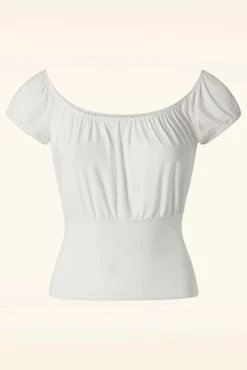Store Vintage Chic for Topvintage Belinda Off-Shoulder Top In Wit
