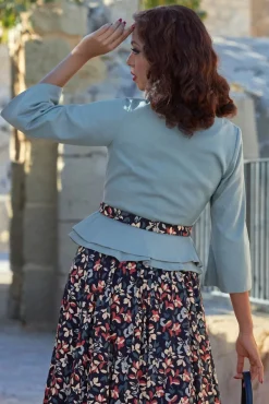 Discount Miss Candyfloss Bertha Minty Linnen Blazer In Dusty Mint