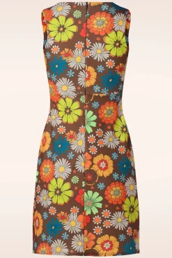 Flash Sale Vintage Chic for Topvintage Betty Bloemen Jurk In Bruin