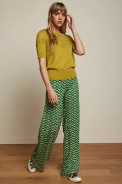 Outlet King Louie Border Palazzo Brazza Broek In Jaspisgroen