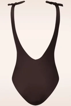 Best Sale TC Beach Bow Rib Badpak In Chocolade