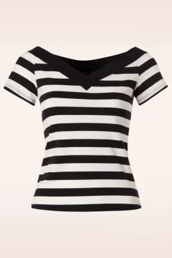 Sale Bunny Caitlin Strepen Top In Zwart En Wit
