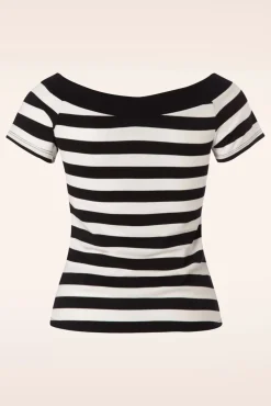 Sale Bunny Caitlin Strepen Top In Zwart En Wit