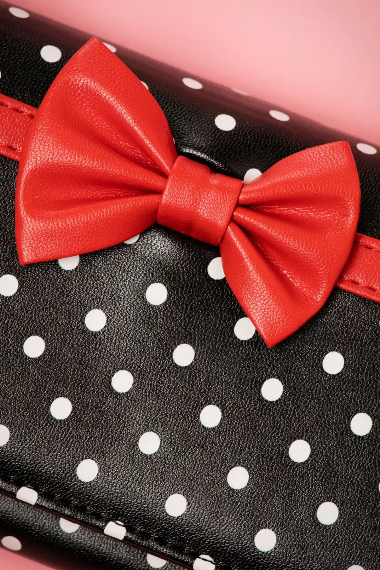 Fashion Banned Retro Carla Bow Polka Portemonnee In Zwart En Rood