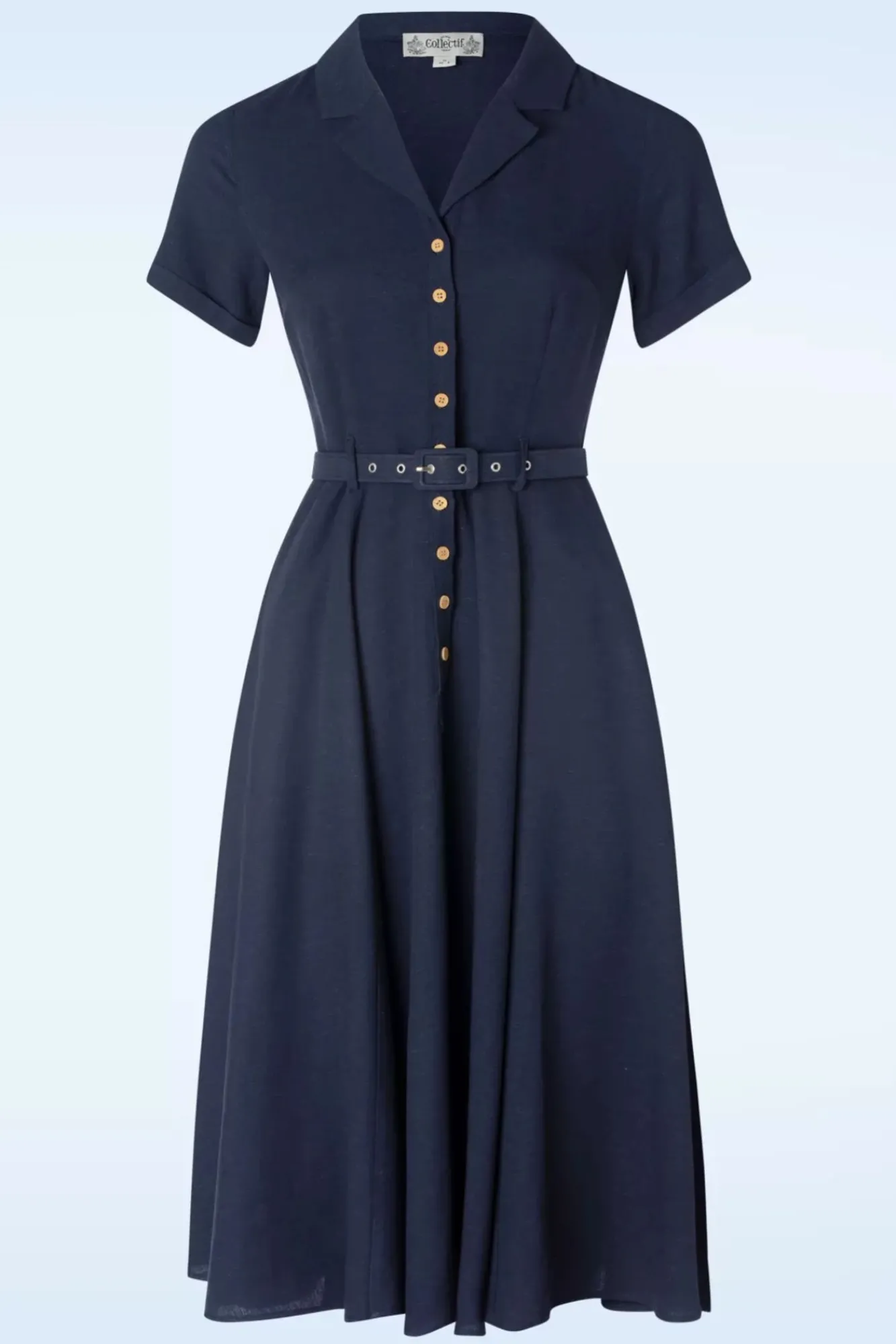 Outlet Collectif Clothing Caterina Swing Jurk In Marineblauw