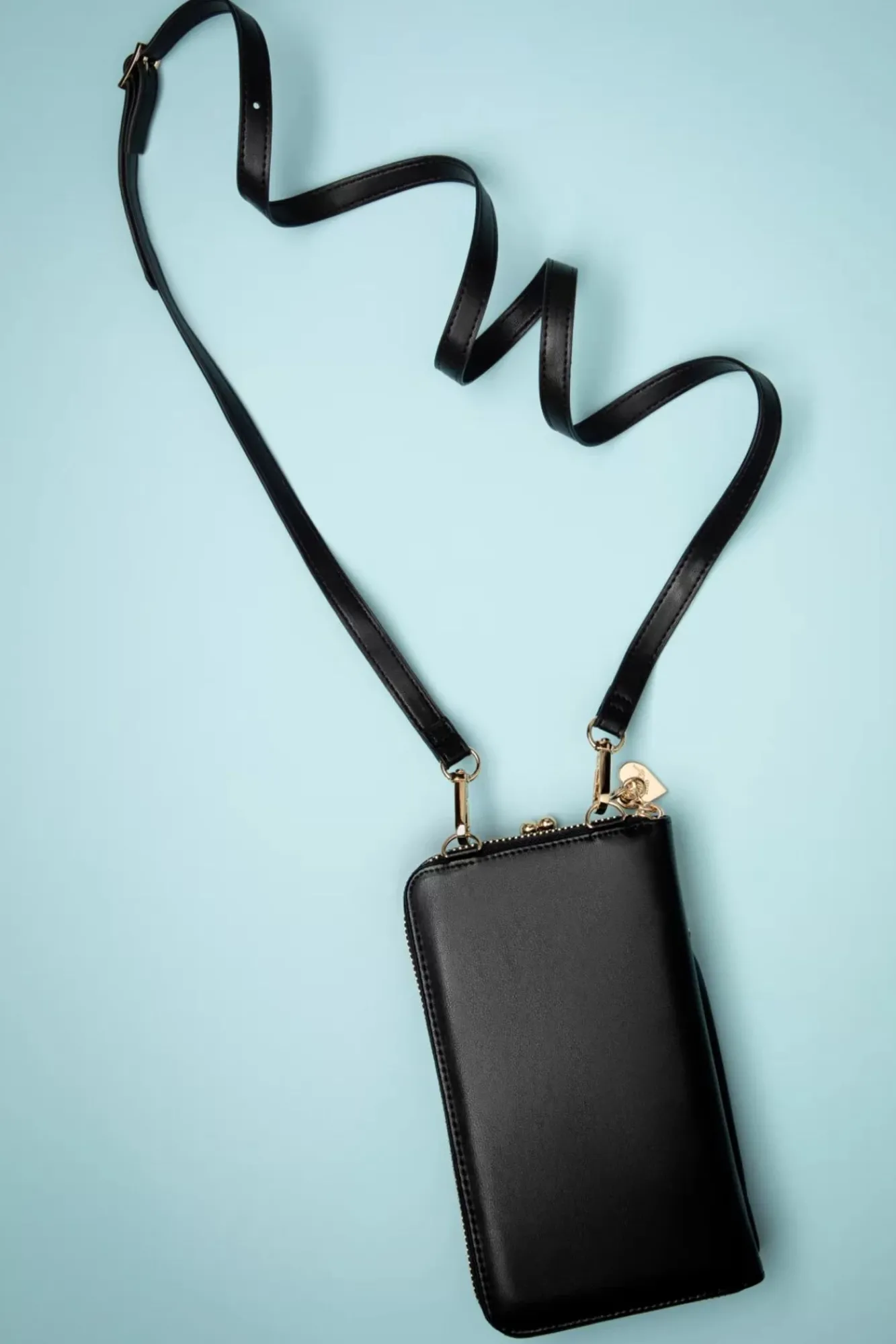 New Banned Retro Cherry Pie Crossbody Telefoontasje In Zwart