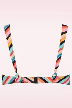 Store Cyell Chevron Chic Padded Bikini Top In Multi