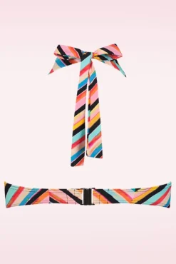 Store Cyell Chevron Chic Padded Bikini Top In Multi