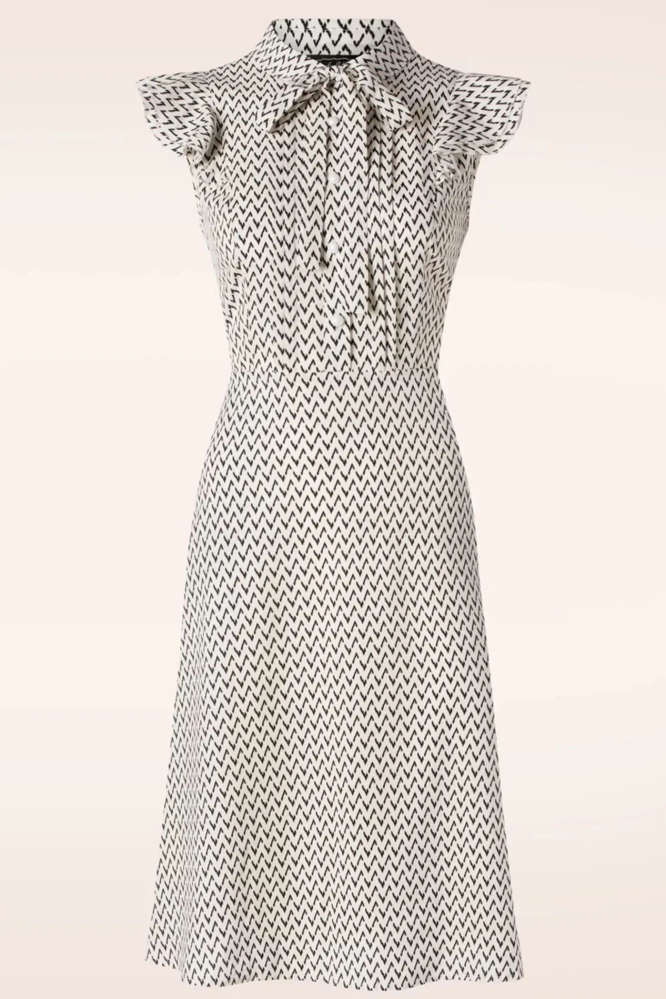 Sale Vixen Crepe Flare Jurk In Creme