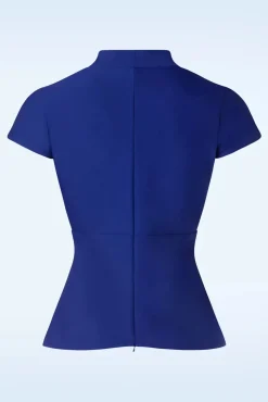 Clearance Glamour Bunny Business Babe Danny Lee Blouse In Koningsblauw