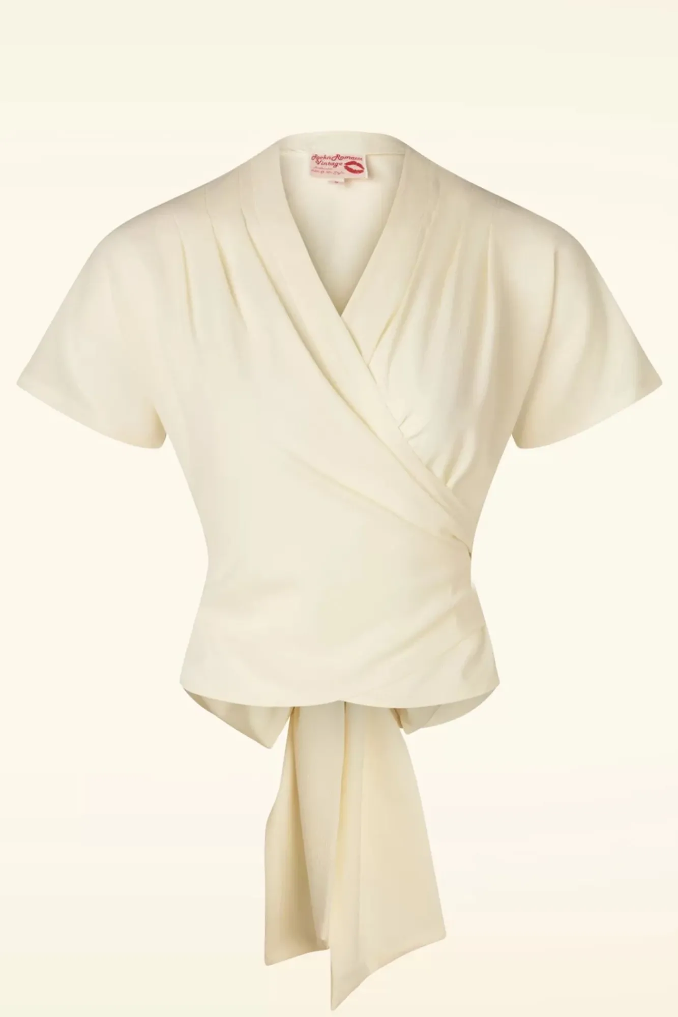 Sale Rock N Romance Darla Wikkelblouse Met Korte Mouwen In Antiek Wit
