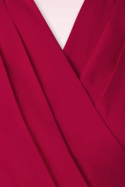 Best Sale Rock N Romance Darla Wikkelblouse Met Korte Mouwen In Rood