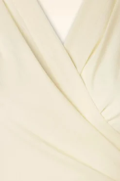 Sale Rock N Romance Darla Wikkelblouse Met Korte Mouwen In Antiek Wit