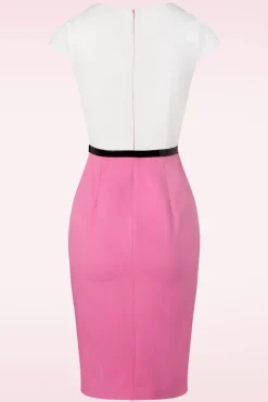 Flash Sale Glamour Bunny De Sienna Pencil Jurk In Flamingoroze En Wit