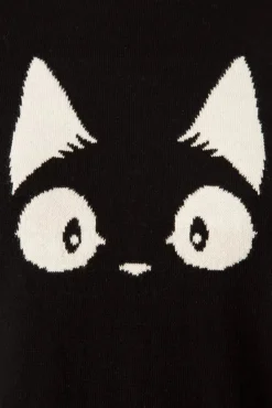 Fashion Mak Sweater Debbie Cat Gestreepte Trui In Zwart