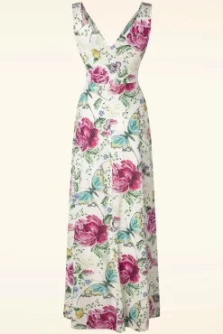 Best Vintage Chic for Topvintage Deveny Floral Maxi Jurk In Gebroken Wit