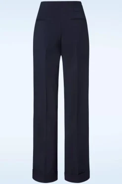 Store Glamour Bunny Business Babe Diadora Wijde Pantalon In Marineblauw