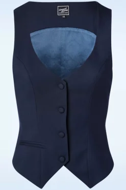 Clearance Glamour Bunny Business Babe Dianne Gilet In Marineblauw