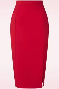 Discount Glamour Bunny Business Babe Dianne Pencil Rok In Rood