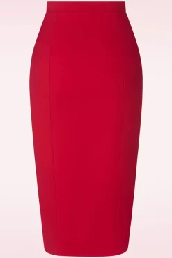 Discount Glamour Bunny Business Babe Dianne Pencil Rok In Rood