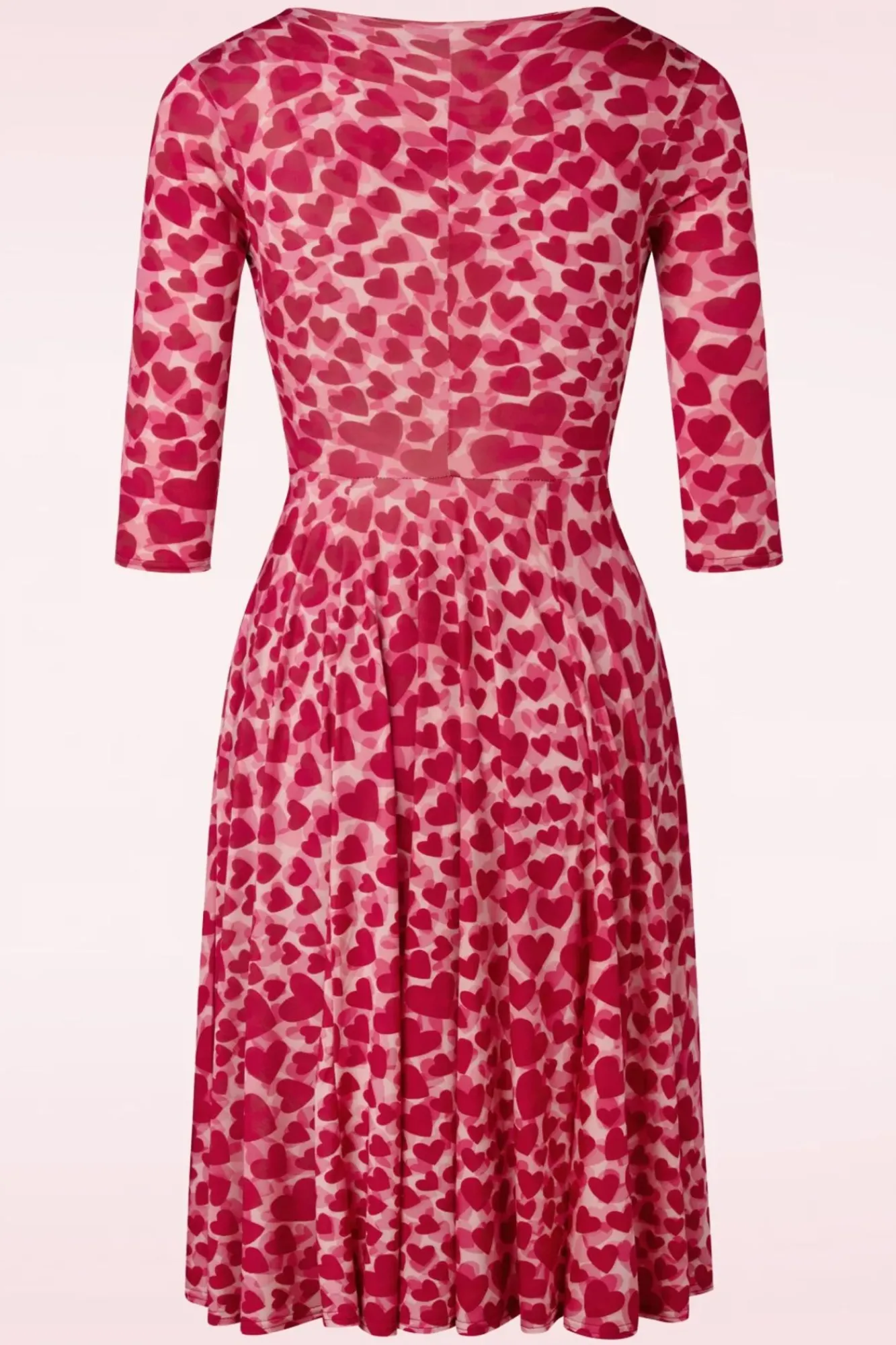 Shop Vintage Chic for Topvintage Ditsy Heart Swingjurk In Rood En Roze
