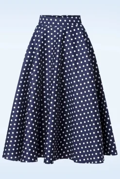 Fashion Banned Retro Dot Days Swing Rok In Navy