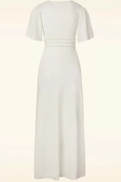 Shop Vintage Chic for Topvintage Eleanor Glitter Maxi Jurk In Egret