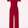 Cheap Vintage Chic for Topvintage Evelynn Jumpsuit In Rood