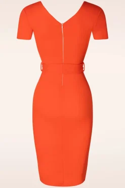 Discount Vintage Chic for Topvintage Evie Pencil Jurk In Oranje