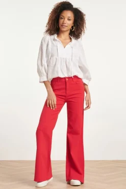 Shop Smashed Lemon Fae Flared Jeans In Rood