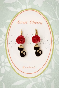 Fashion Sweet Cherry Fijne Kattenoorbellen In Goud