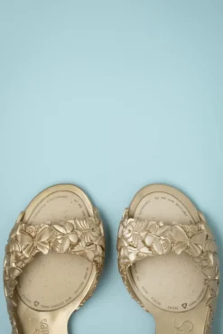 New Sunies Flexi Butterfly Flipflop Sandalen In Goud