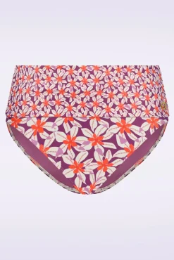 Flash Sale TC Beach Flipover Summer Flowers Bikinibroekje In Paars