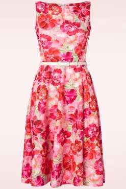 Cheap Vintage Chic for Topvintage Francine Flower Swing Jurk In Roze