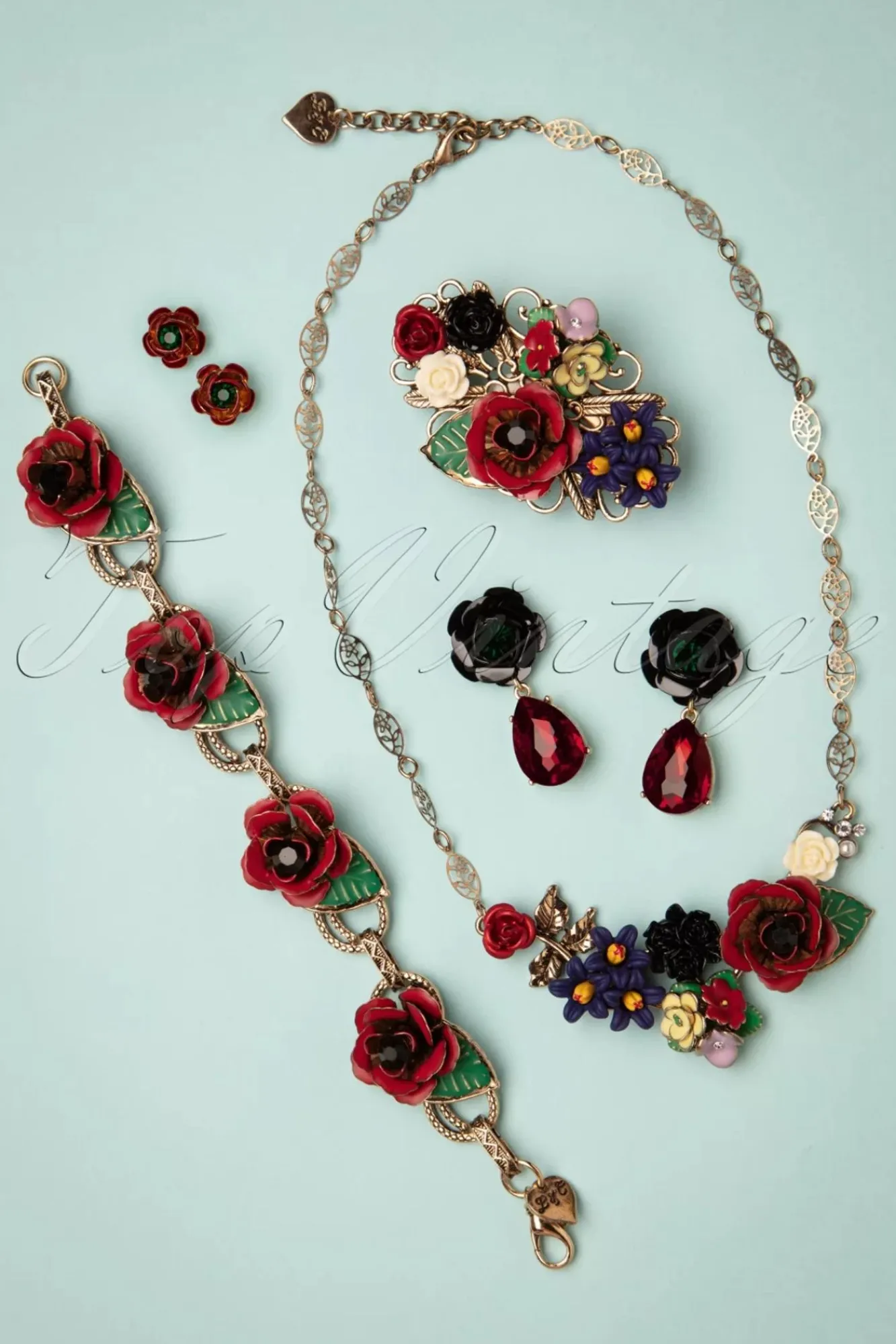 Outlet Lovely Freda Flower Cluster Haarclip En Broche In Goud En Multi