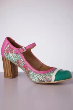 Online Nemonic Frida Mary Jane Pumps In Fuchsia En Groen