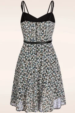 Cheap Vixen Geborduurde Bloemen Swingjurk In Zwart