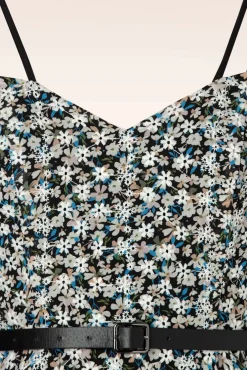 Cheap Vixen Geborduurde Bloemen Swingjurk In Zwart