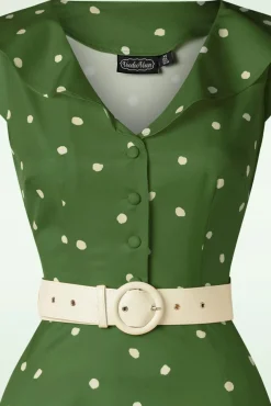 Fashion Vixen Gestippelde Midi-Jurk Met Brede Kraag In Groen