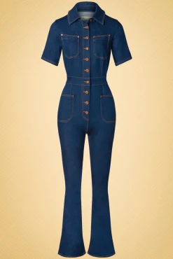 Sale Rock-a-Booty Gloria Lee Jumpsuit In Denimblauw
